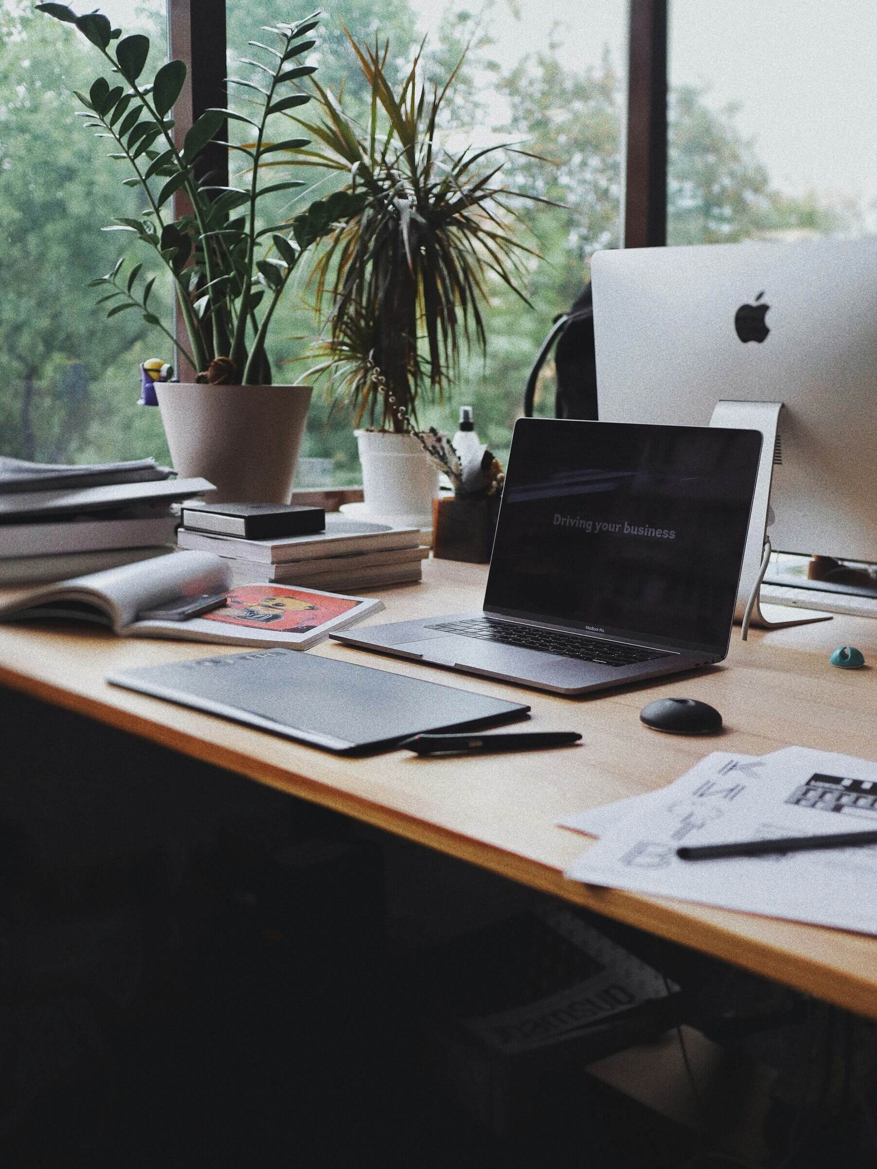 Modern internet development office workspace